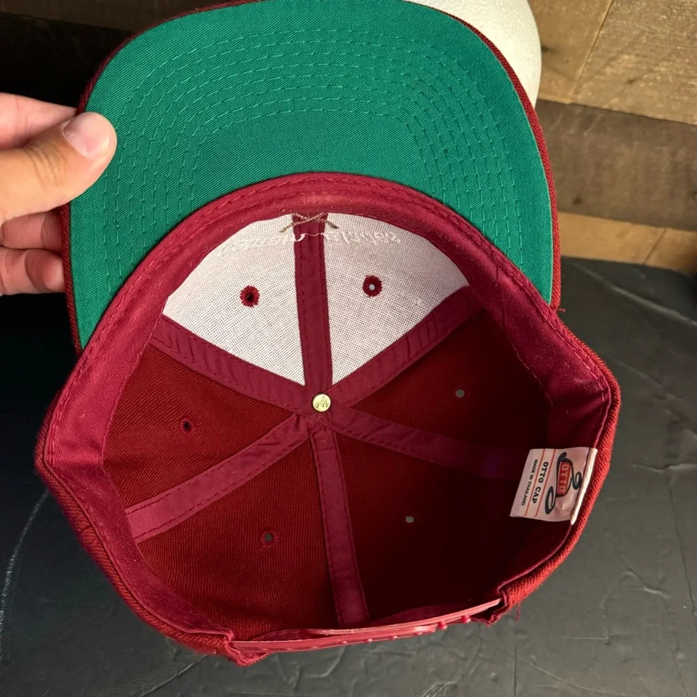 Vintage Bantam Blades USA ‎ Hockey Red Trucker Style Hat Flat Bill Otto Cap